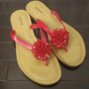 Alfani Ladies Red Flip Flops size 9
